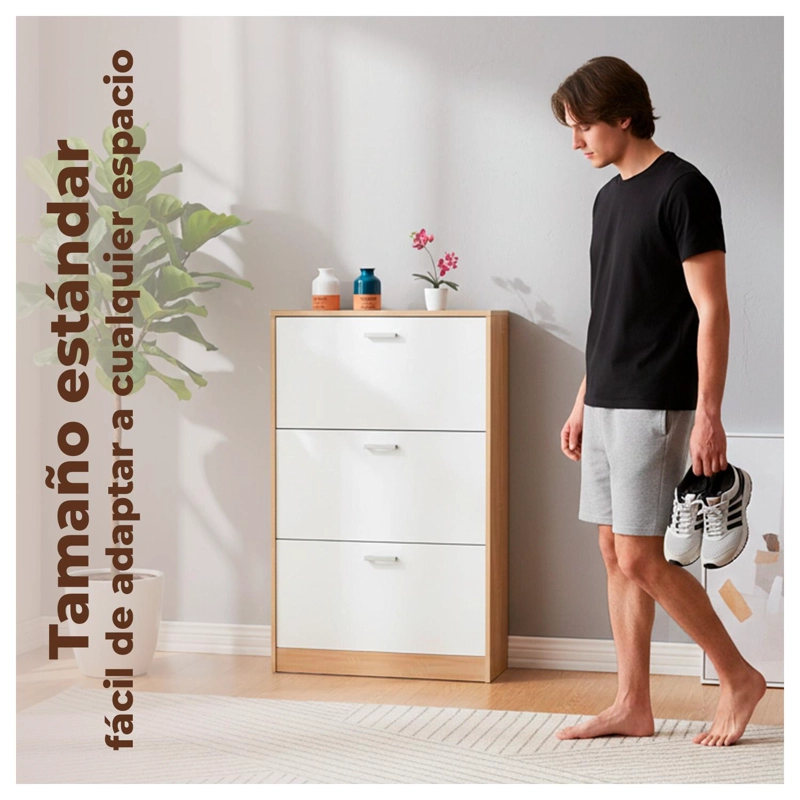 ZAPATERO MUEBLE ORGANIZADOR 3 NIVELES COMPACTA PARA 18 PARES - 3