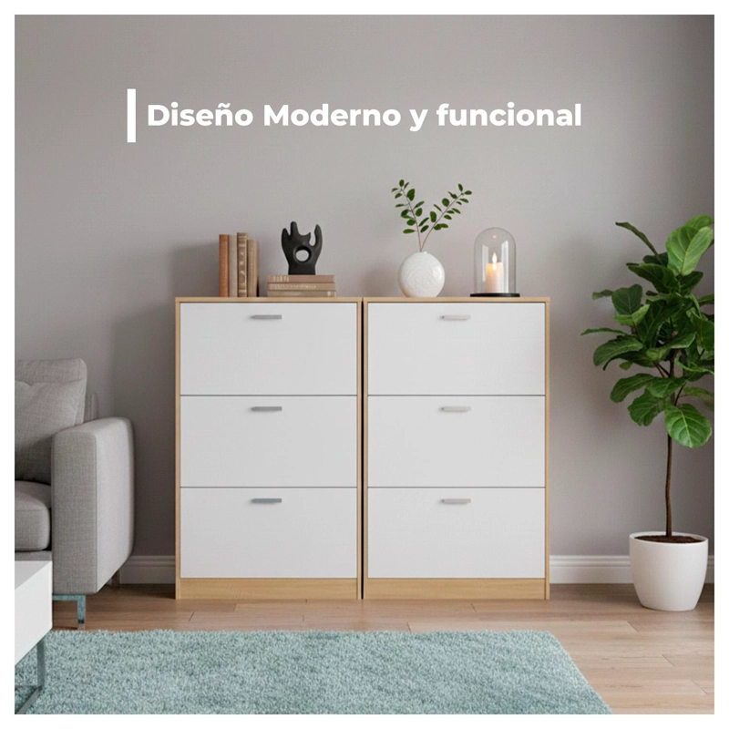 ZAPATERO MUEBLE ORGANIZADOR 3 NIVELES COMPACTA PARA 18 PARES - 4