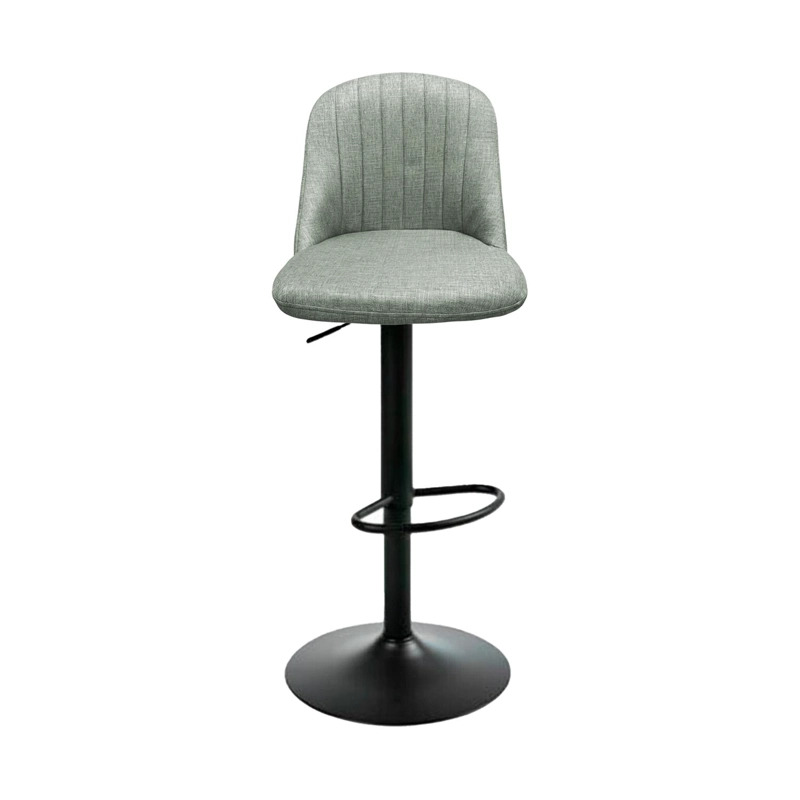SILLA PISO BAR COMEDOR AJUSTABLE MODERNA TAPIZADA GRIS GIRATORIA - 1