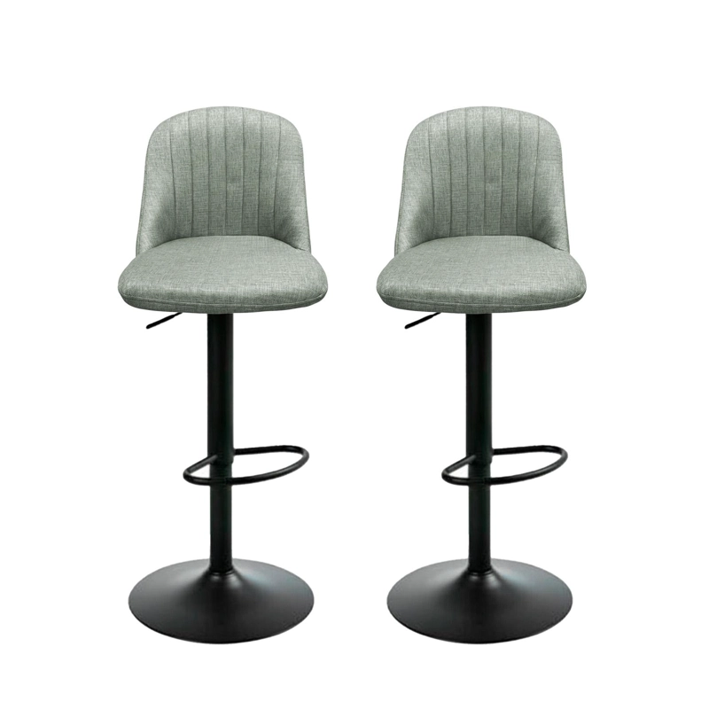 PACK 2 SILLA DE BAR MODERNA REGULABLE ASIENTO TAPIZADO Y BASE METALICA TAMAÑO 6 - 1