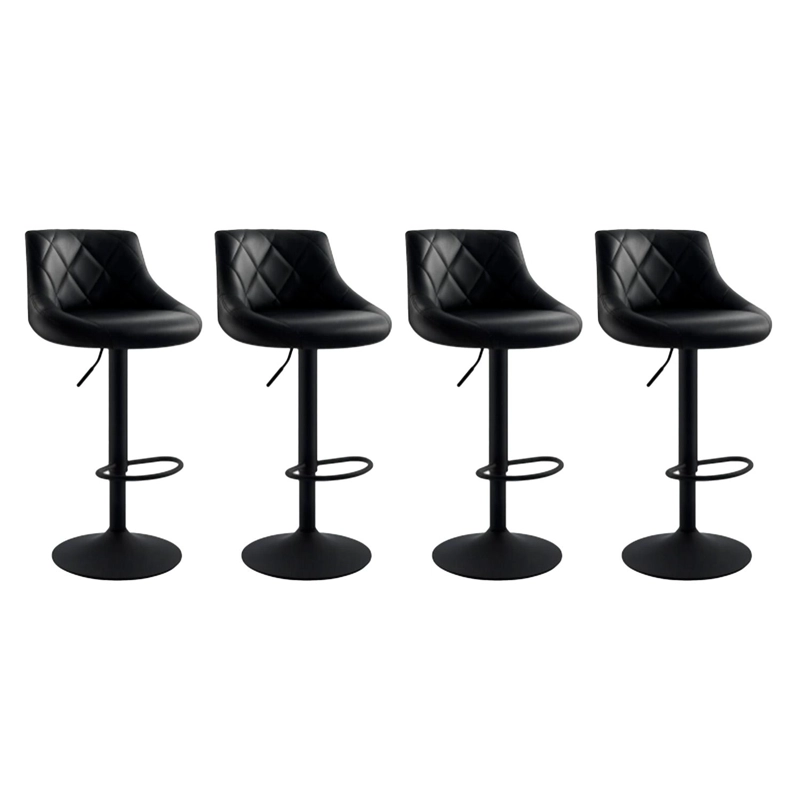 PACK 4 PISO BAR TABURETE BASE NEGRA GIRATORIO Y AJUSTABLE - 1