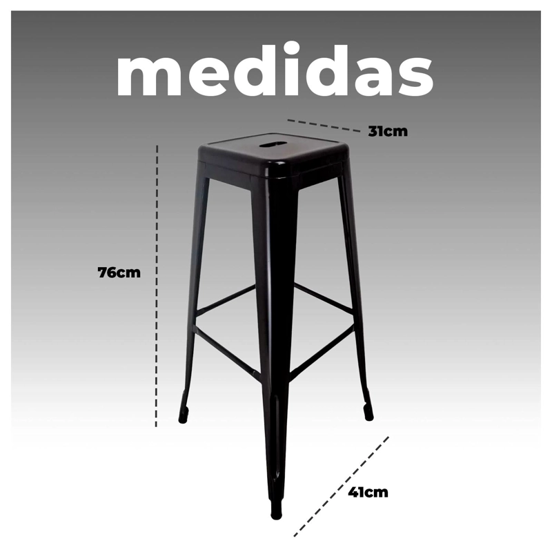 PACK 5 TABURETE EN ACERO IDEAL PARA BARES COCINA Y RESTAURANTE - 6