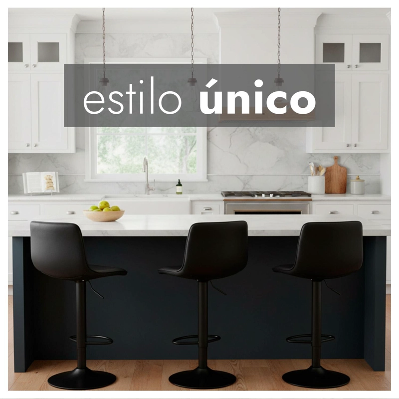 SILLA PISO BAR AJUSTABLE NEGRA ERGONOMICA GIRATORIA COCINA ISLA 150KG - 8