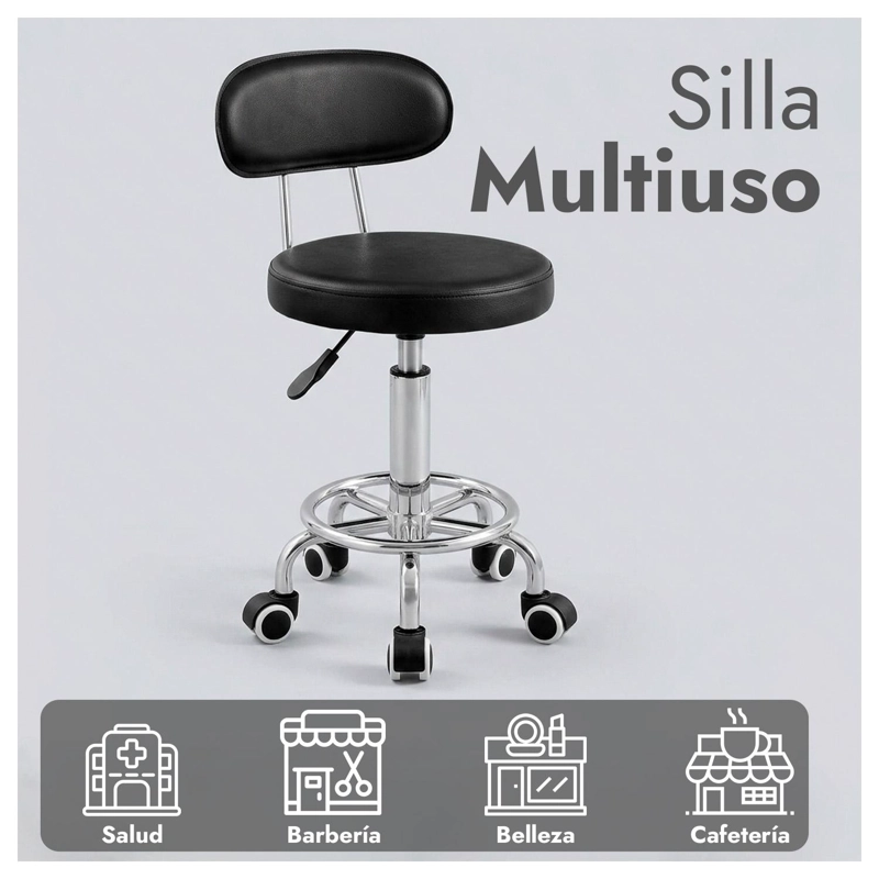 SILLA GIRATORIA MULTIUSO CON RUEDAS AJUSTABLE ERGONOMICA Y ESTE TICA - 2