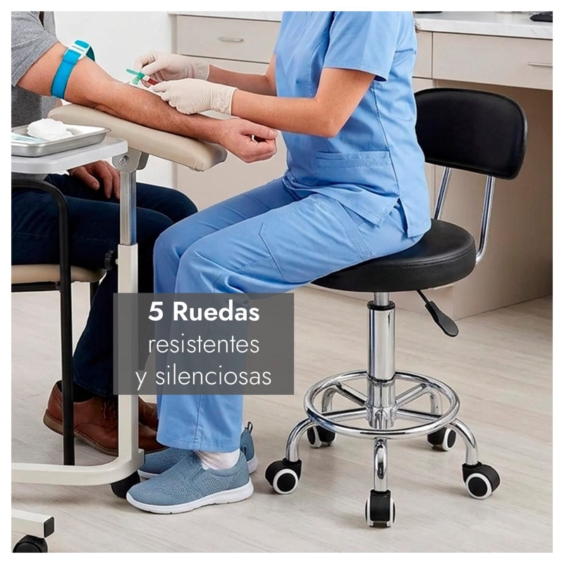 SILLA GIRATORIA MULTIUSO CON RUEDAS AJUSTABLE ERGONOMICA Y ESTE TICA - 5