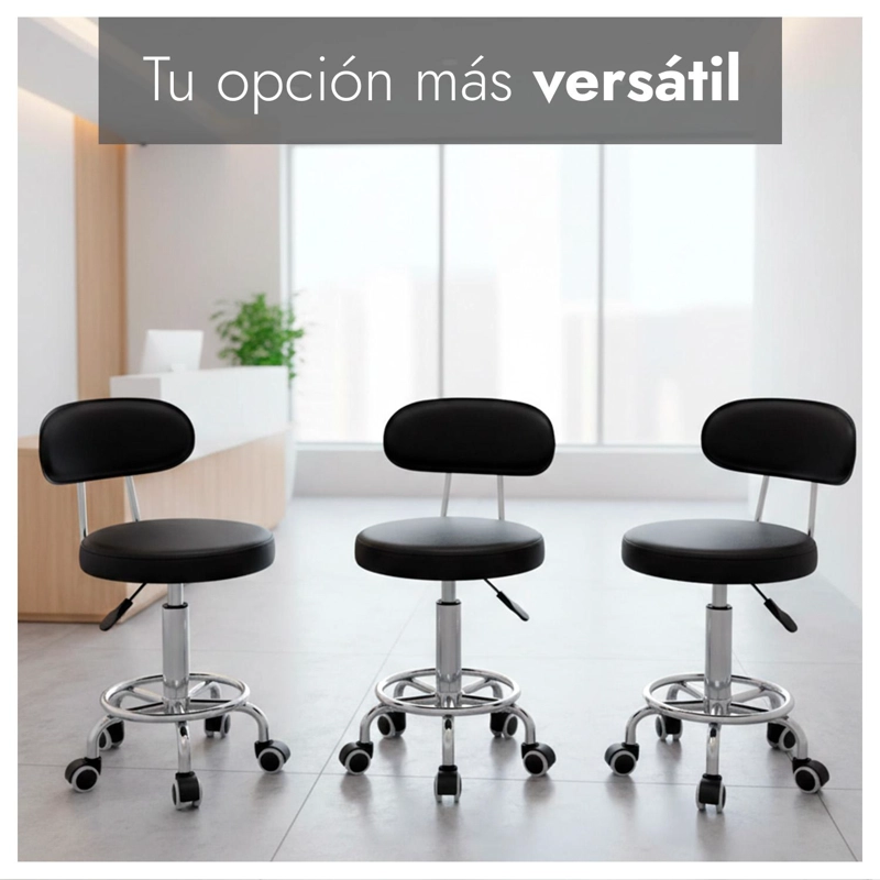 SILLA GIRATORIA MULTIUSO CON RUEDAS AJUSTABLE ERGONOMICA Y ESTE TICA - 9