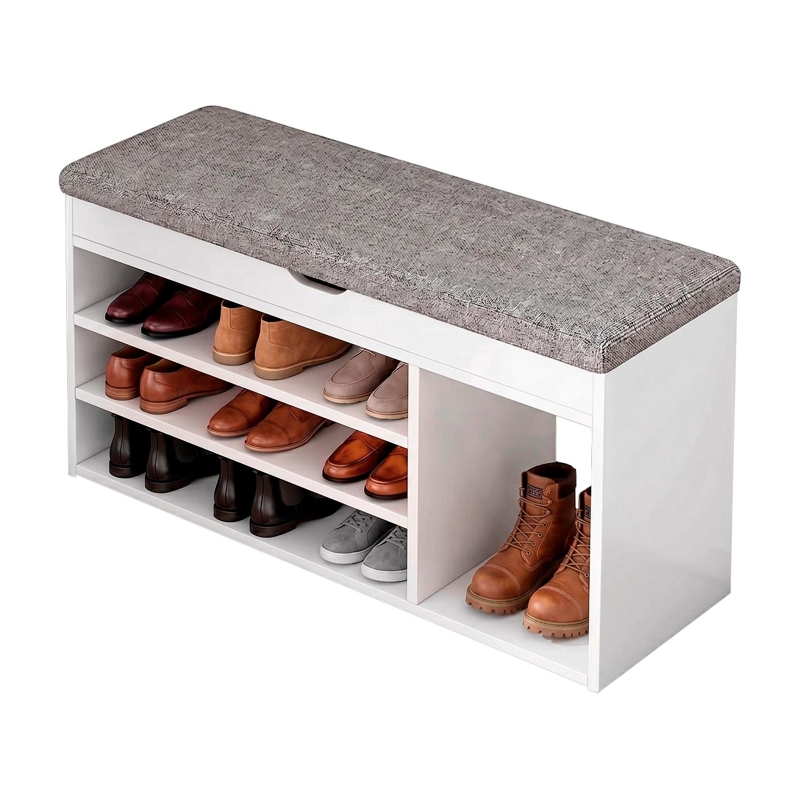 ZAPATERO MUEBLE ORGANIZADOR CON ASIENTO BANCA Y CAJON 90CM - 1