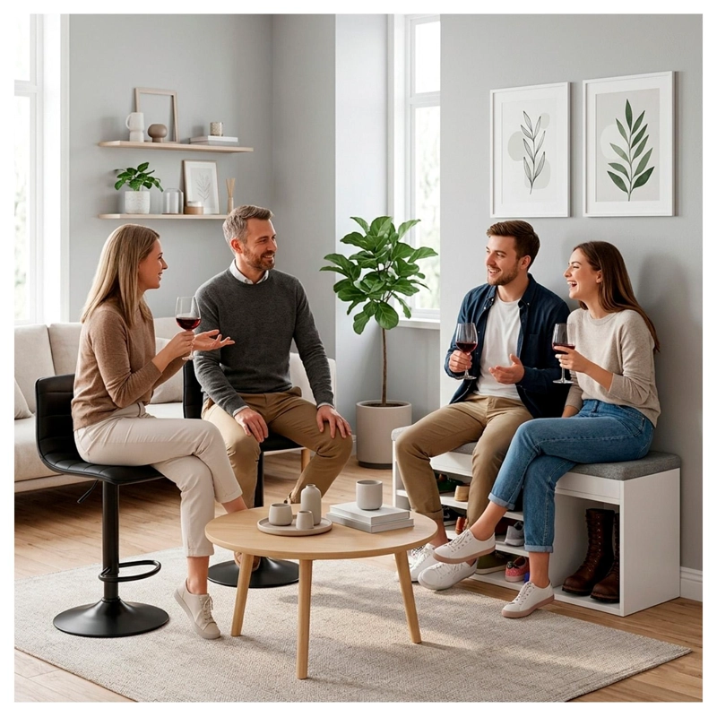 ZAPATERO MUEBLE ORGANIZADOR CON ASIENTO BANCA Y CAJON 90CM - 6