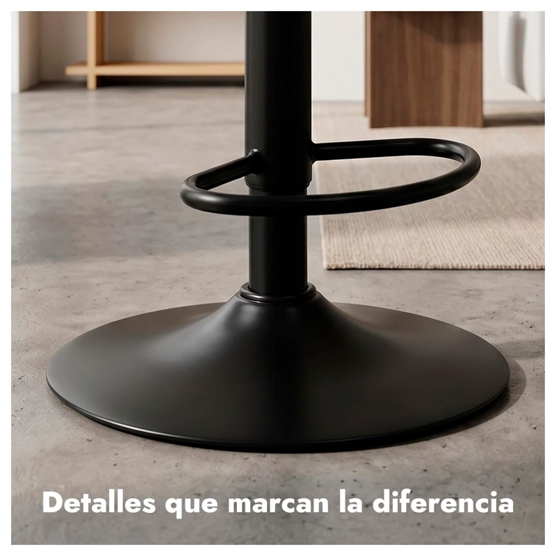 PACK 4 SILLA BAR TABURETE PISO COCINA GIRATORIO AJUSTABLE MADERA MODERNO - 3