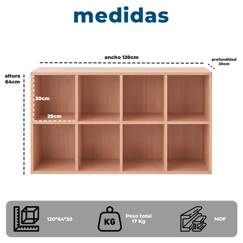ESTANTE BIBLIOTECA ORGANIZADOR MULTIFUNCIONAL 120X30X64 - 8