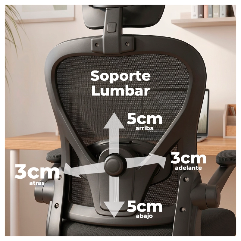 SILLA OFICINA ERGONOMICA RECLINABLE APOYACABEZA - 5