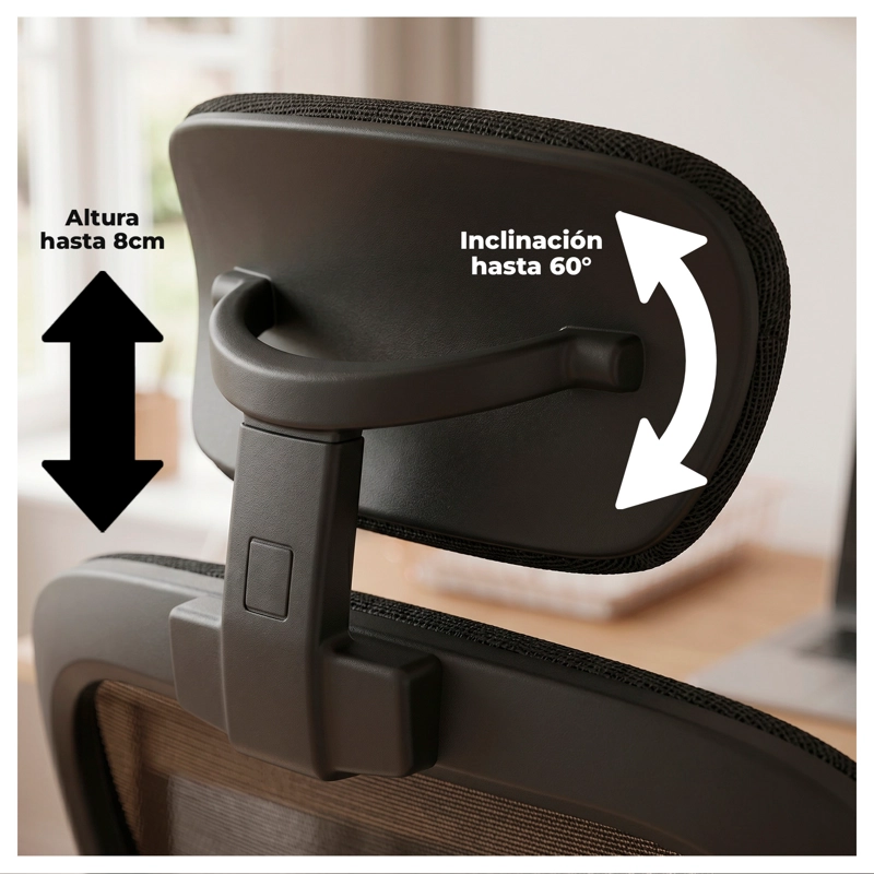 SILLA OFICINA ERGONOMICA RECLINABLE APOYACABEZA - 6
