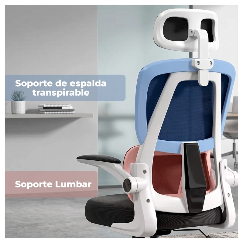 SILLA ERGONOMICA OFICINA RECLINABLE APOYACABEZA - 5