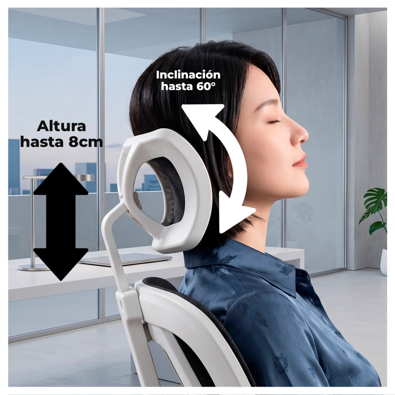 SILLA ERGONOMICA OFICINA RECLINABLE APOYACABEZA - 6