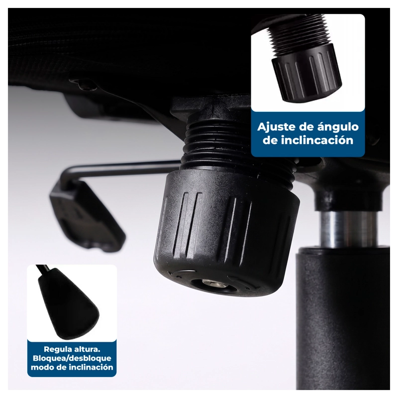 SILLA OFICINA ERGONOMICA RECLINABLE SOPORTE LUMBAR - 4