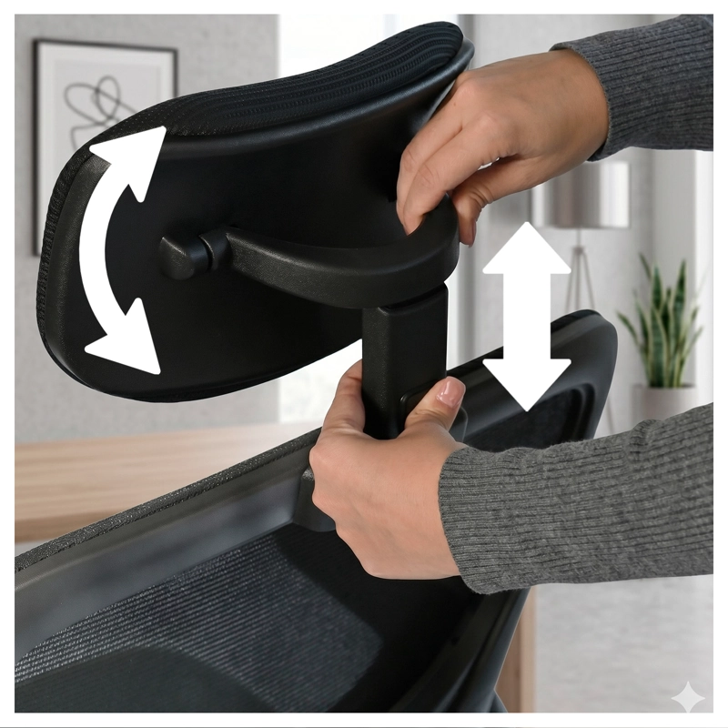 SILLA OFICINA ERGONOMICA RECLINABLE SOPORTE LUMBAR - 6