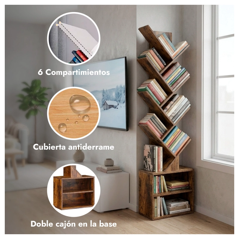 ESTANTE MUEBLE BIBLIOTECA ORGANIZADOR PARA LIBROS 6 NIVELES - 2