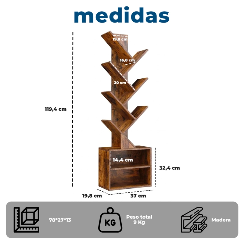 ESTANTE MUEBLE BIBLIOTECA ORGANIZADOR PARA LIBROS 6 NIVELES - 8