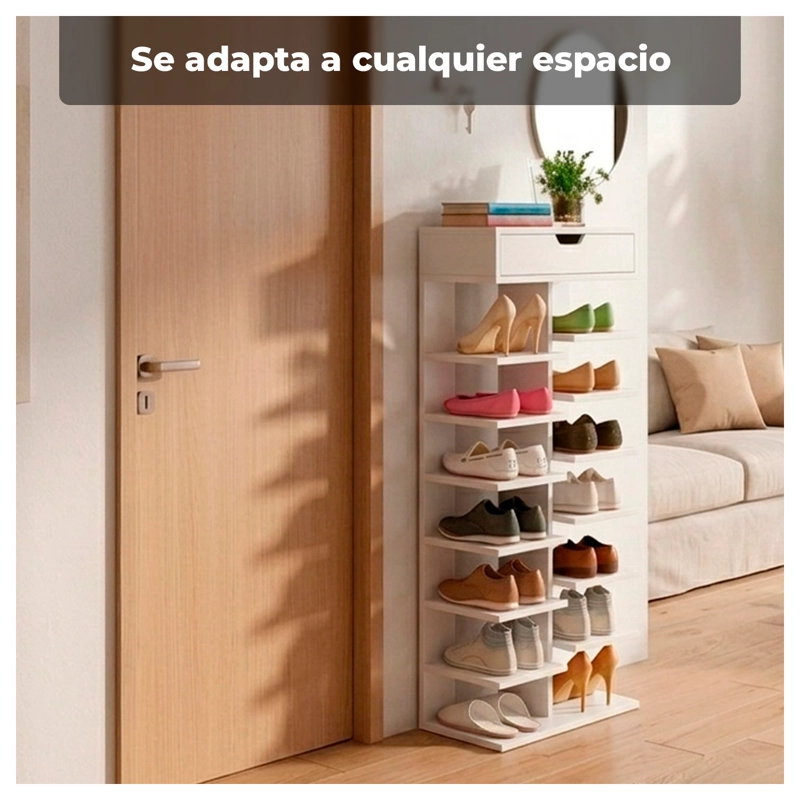 ZAPATERO VERTICAL MUEBLE ORGANIZADOR PARA HOGAR MADERA - 3