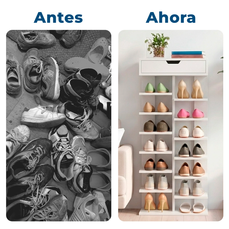 ZAPATERO VERTICAL MUEBLE ORGANIZADOR PARA HOGAR MADERA - 7