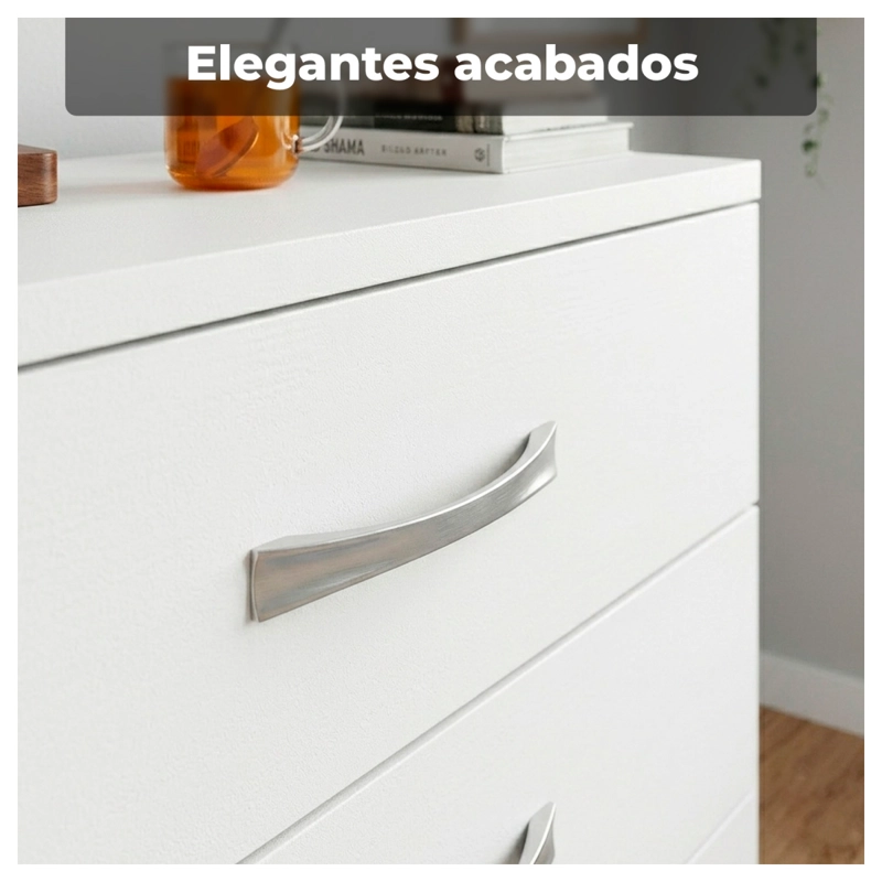 COMODA BLANCA 4 CAJONES MUEBLE ORGANIZADOR DORMITORIO - 3