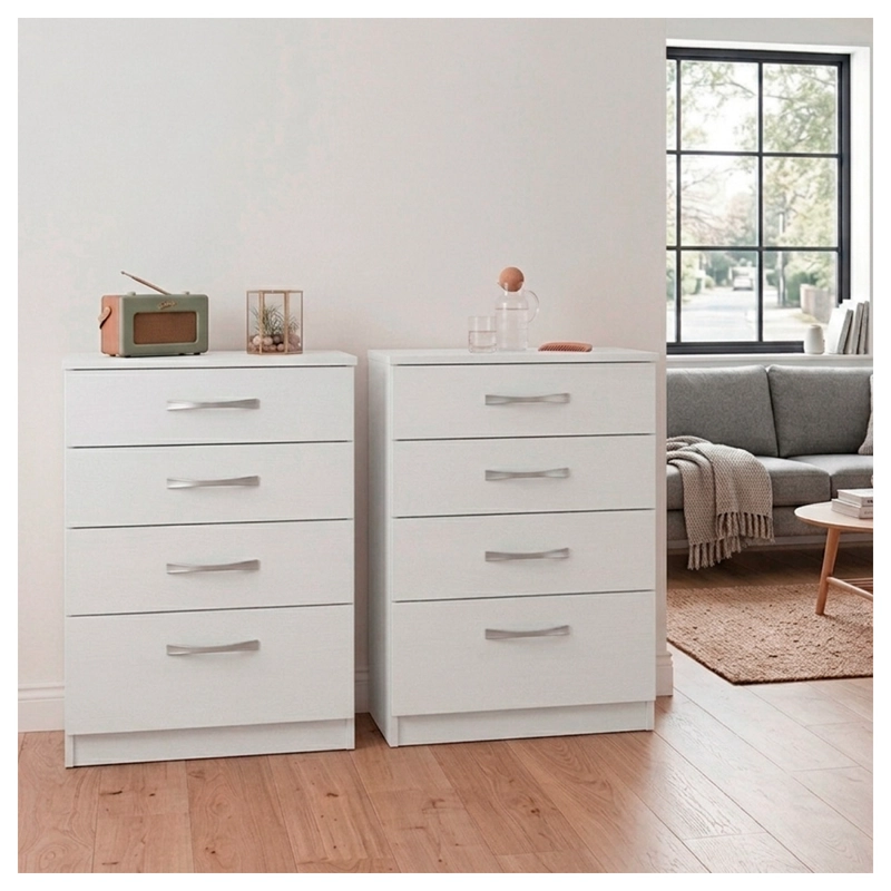 COMODA BLANCA 4 CAJONES MUEBLE ORGANIZADOR DORMITORIO - 5