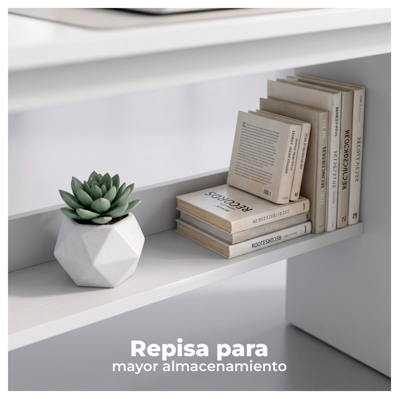 ESCRITORIO 100CM HOME OFFICE CON CAJONES PUERTA Y GABINETE - 5