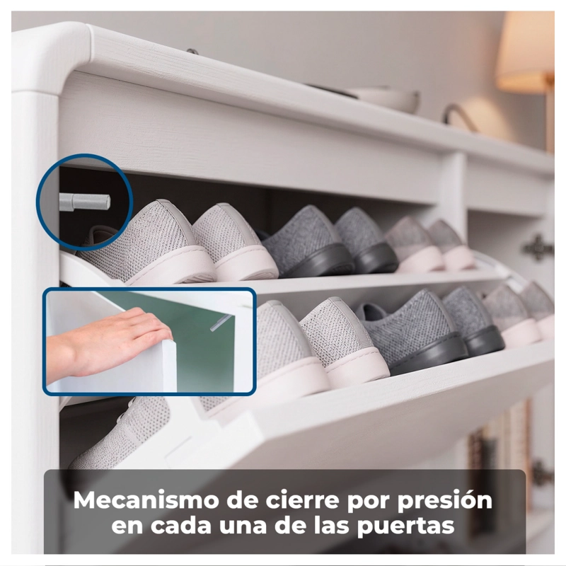 ZAPATERO ORGANIZADOR DOBLE CON BANQUETA Y ENCHUFE 160CM - 5