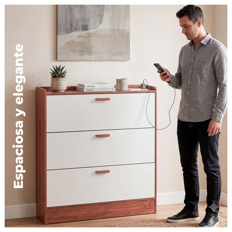 ZAPATERO ORGANIZADOR XXL 25 PARES CON ENCHUFE Y USB - 3