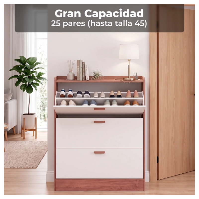 ZAPATERO ORGANIZADOR XXL 25 PARES CON ENCHUFE Y USB - 4