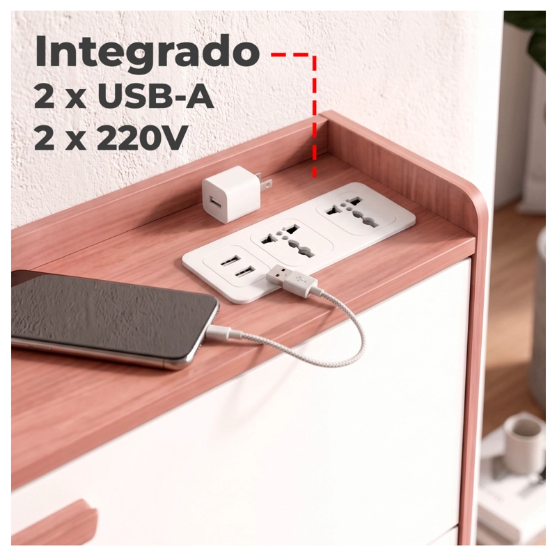 ZAPATERO ORGANIZADOR XXL 25 PARES CON ENCHUFE Y USB - 6