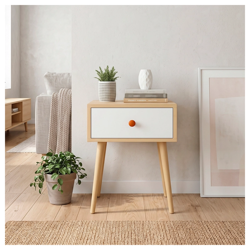 VELADOR DE MADERA CON 1 CAJON Y PATAS ALTAS 55X40X30 CM - 7