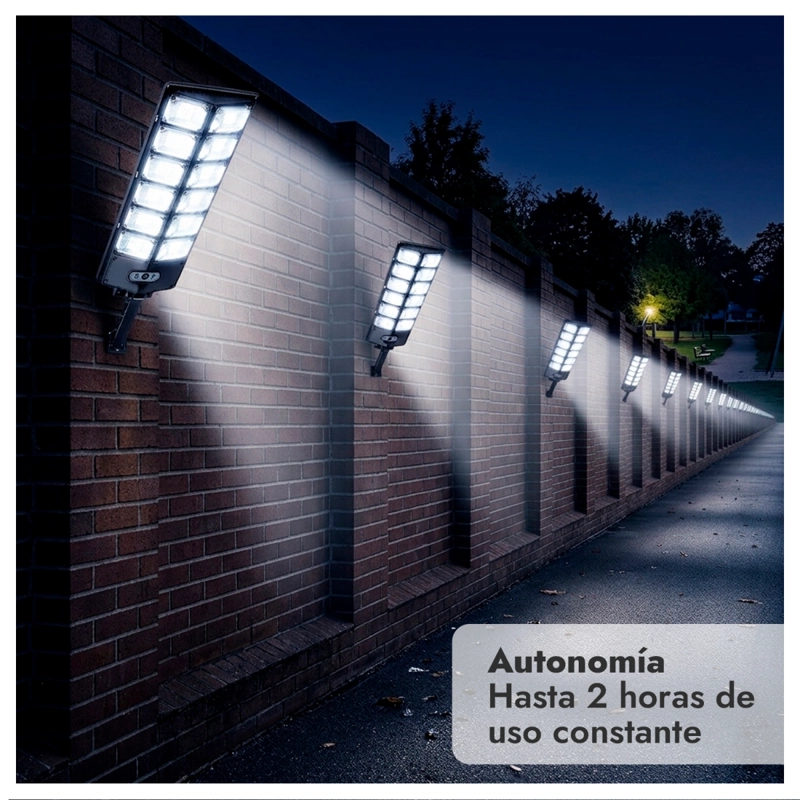 Foco LED Solar 400W 800 Lúmenes 504 LED IP65 con Sensor y Control Remoto - 6