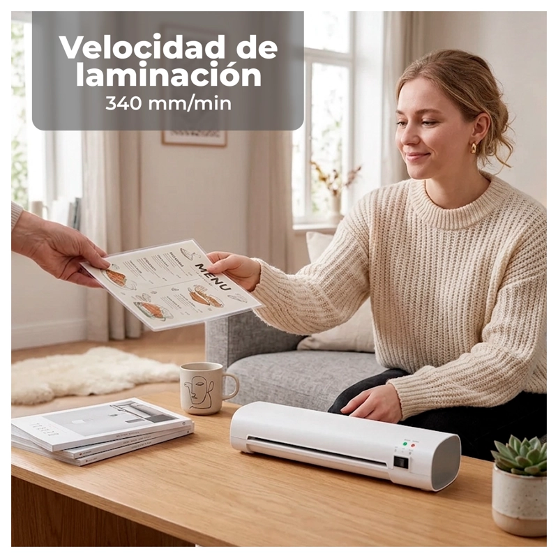 LAMINADORA FRIO CALIENTE 260W CON KIT DE CORTE 300 LAMINAS - 3