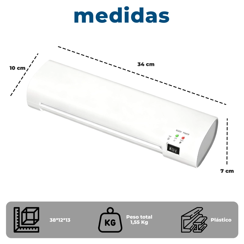 LAMINADORA FRIO CALIENTE 260W CON KIT DE CORTE 300 LAMINAS - 8
