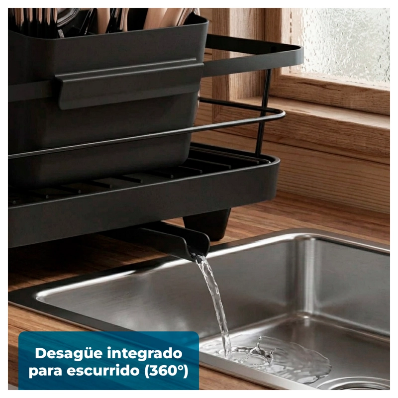 Secaplatos 2 Niveles Con Desagüe 360° - 3