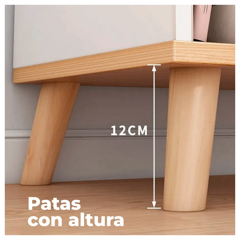 VELADOR CON CAJON DOBLE REPISA Y COMPARTIMIENTOS 53×40×30CM - 3