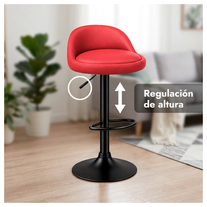 SILLA TABURETE DE BAR GIRATORIO 360 CON REGULACION DE ALTURA - 4