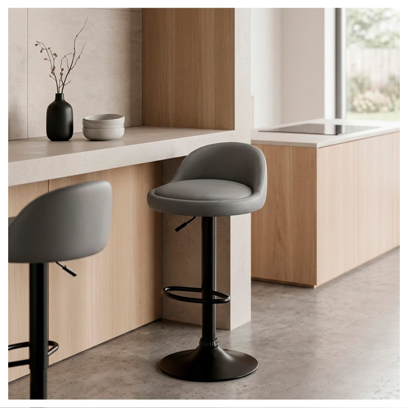 PACK 2 SILLA TABURETE DE BAR GIRATORIO 360 CON REGULACION DE ALTURA - 6