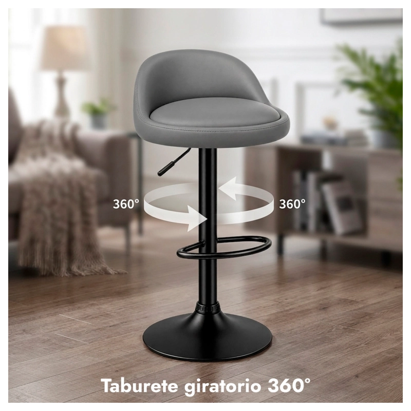 PACK4 SILLA TABURETE DE BAR GIRATORIO Y REGULACION DE ALTURA - 3