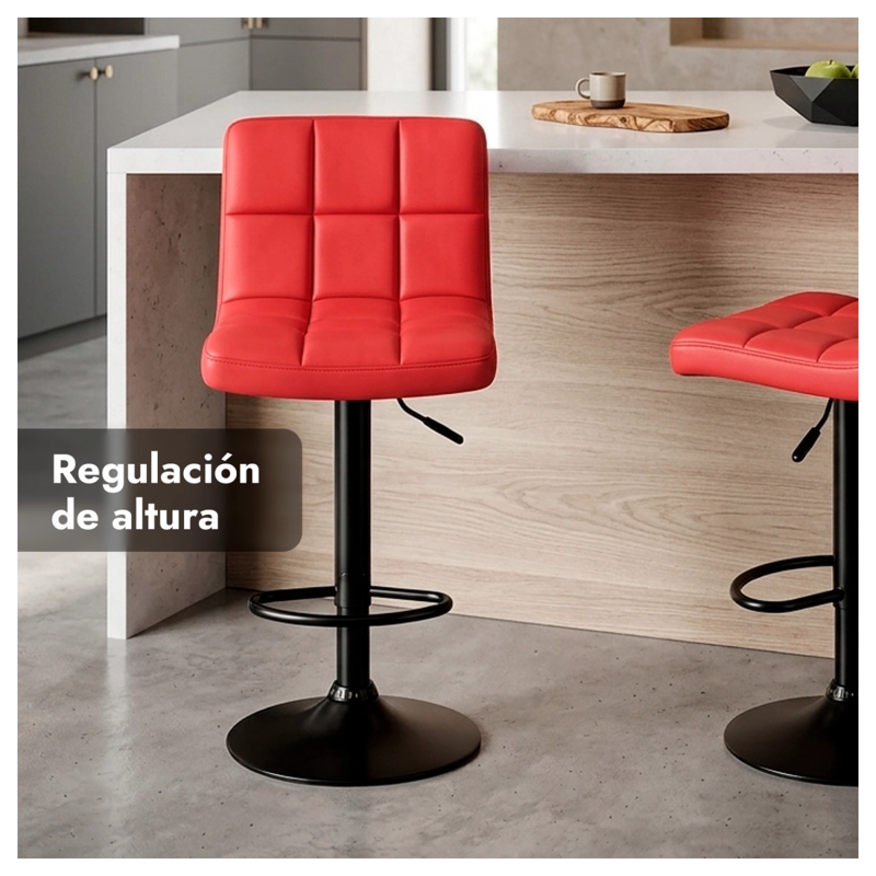PACK 4 SILLA DE BAR CON BASE MATE Y ALTURA REGULABLE DISEÑO MODERNO - 4