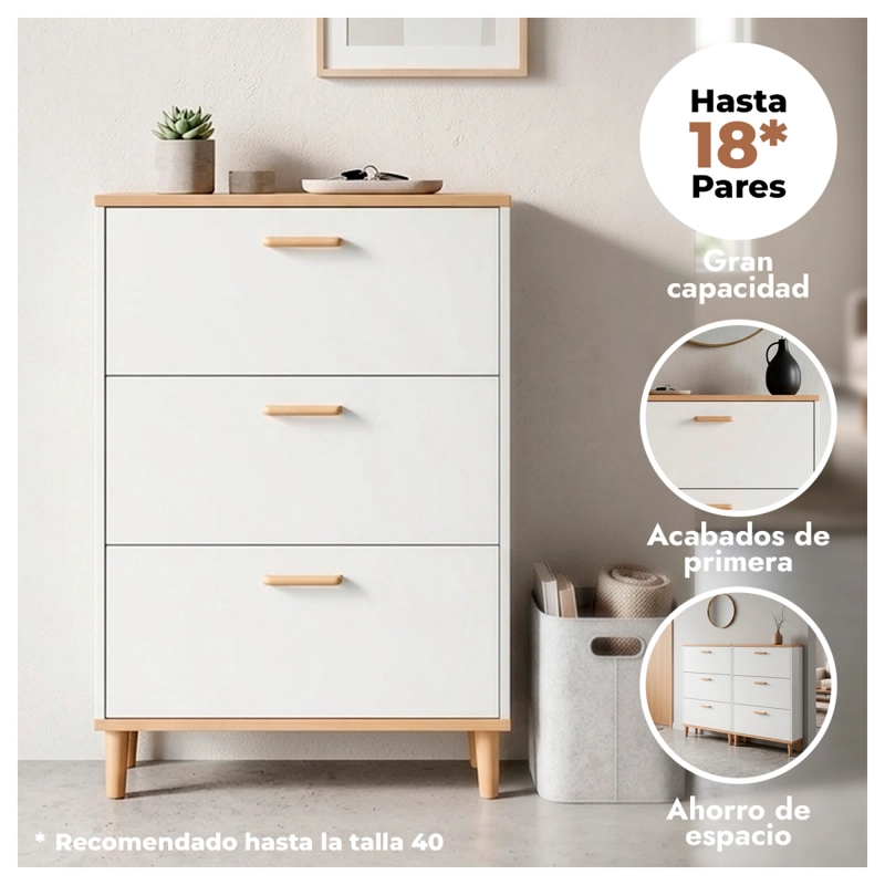 ZAPATERA VERTICAL 3 COMPARTIMENTOS 120X65X24CM - 2