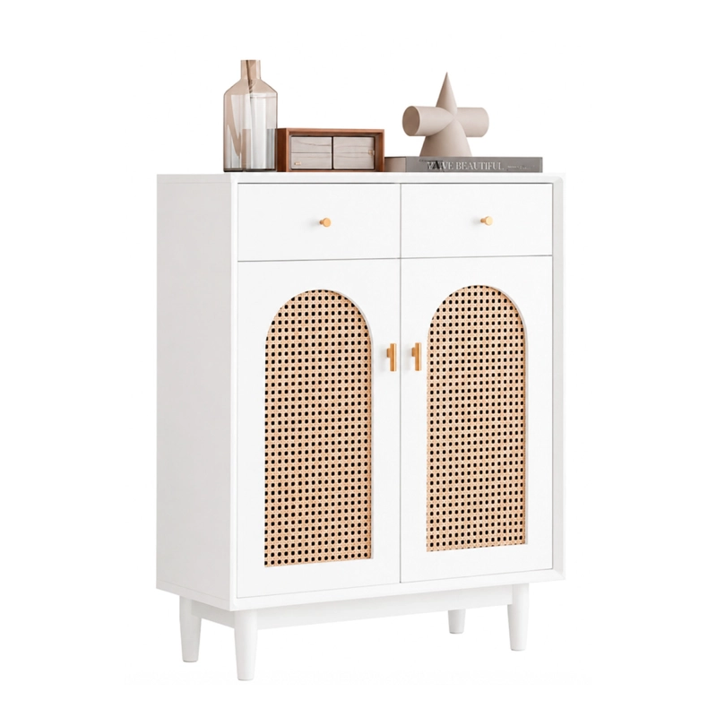 ZAPATERA DE ESTILO VINTAGE MUEBLE ORGANIZADOR CAJONES Y PUERTAS - 1