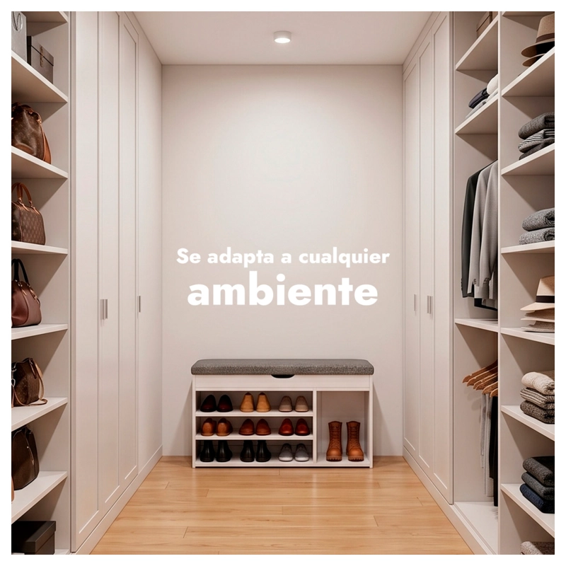 ZAPATERO MUEBLE ORGANIZADOR CON ASIENTO BANCA Y CAJON 90CM - 5