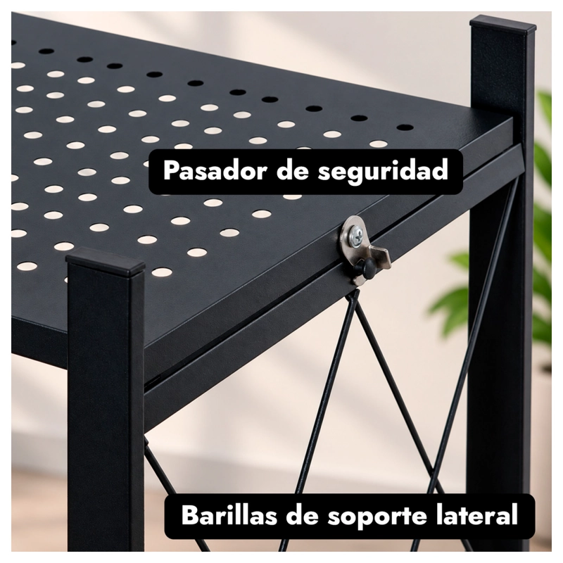ESTANTE METALICO PLEGABLE 5 NIVELES REFORZADO HASTA 100KG - 5