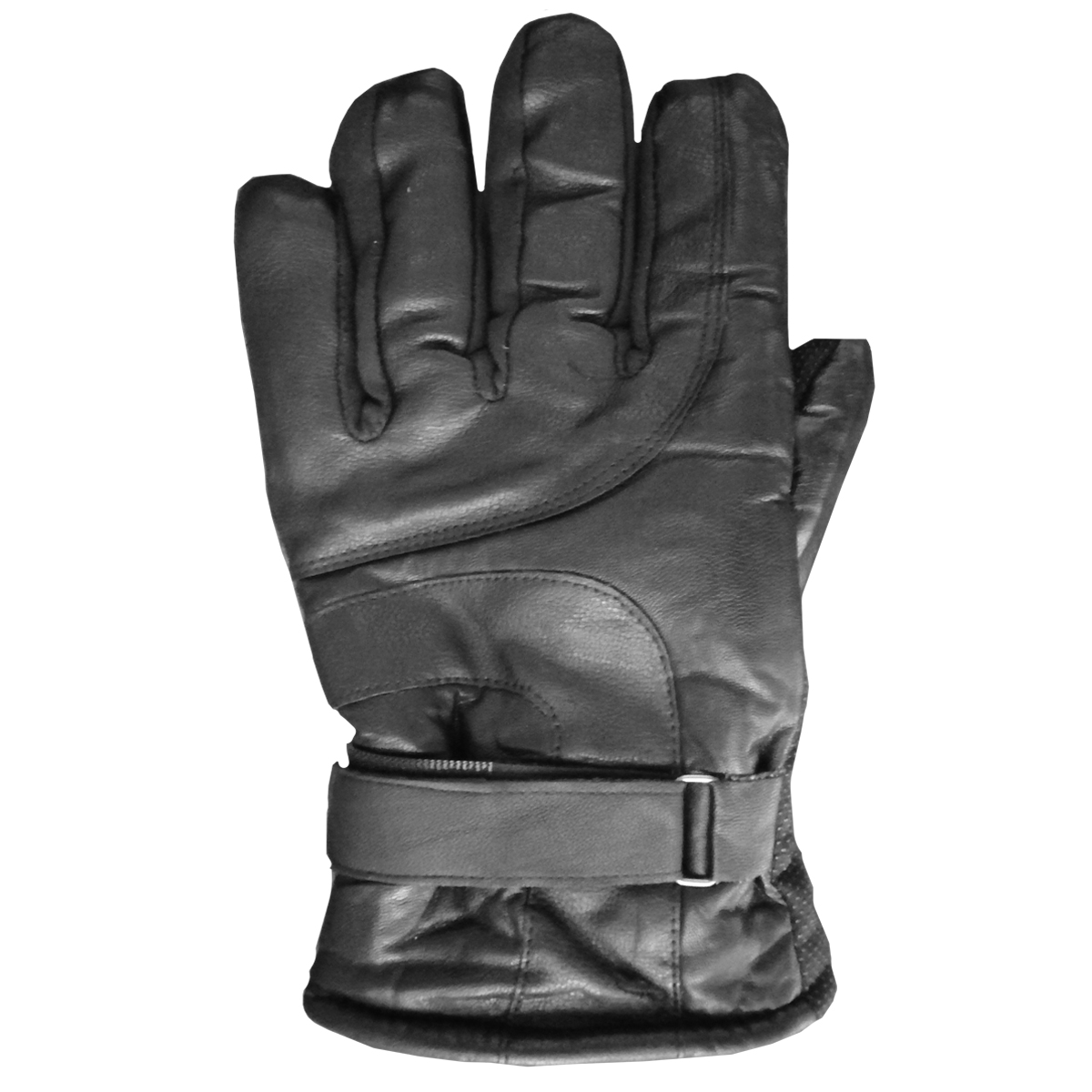GUANTE CUERO MOTO GRIPE DELUXE NEGRO - 1