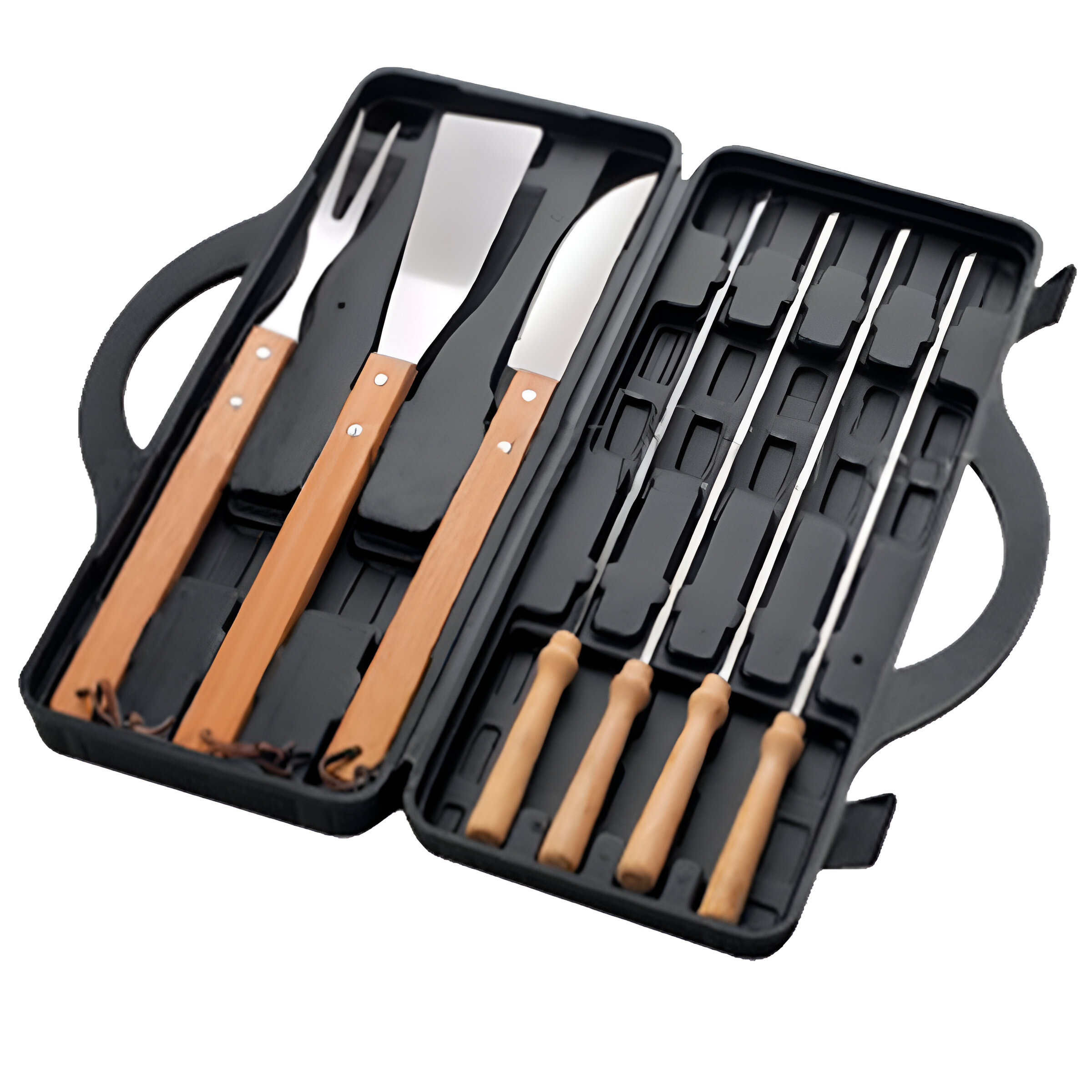 SET MALETÍN ASADO PARRILLA NEGRO 7 HERRAMIENTAS - 1