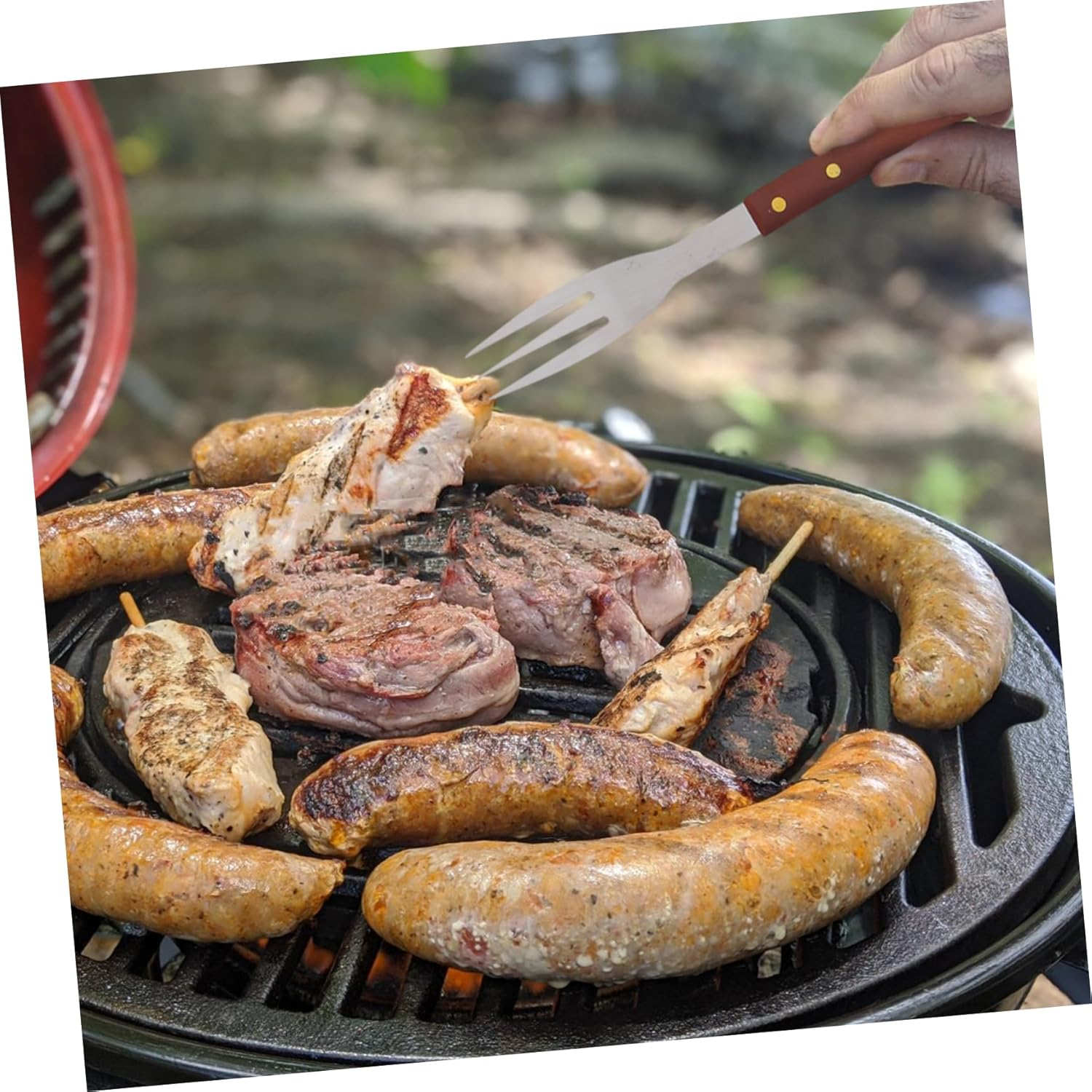 DELANTAL ASADO PARRILLA NEGRO 3 HERRAMIENTAS - 6