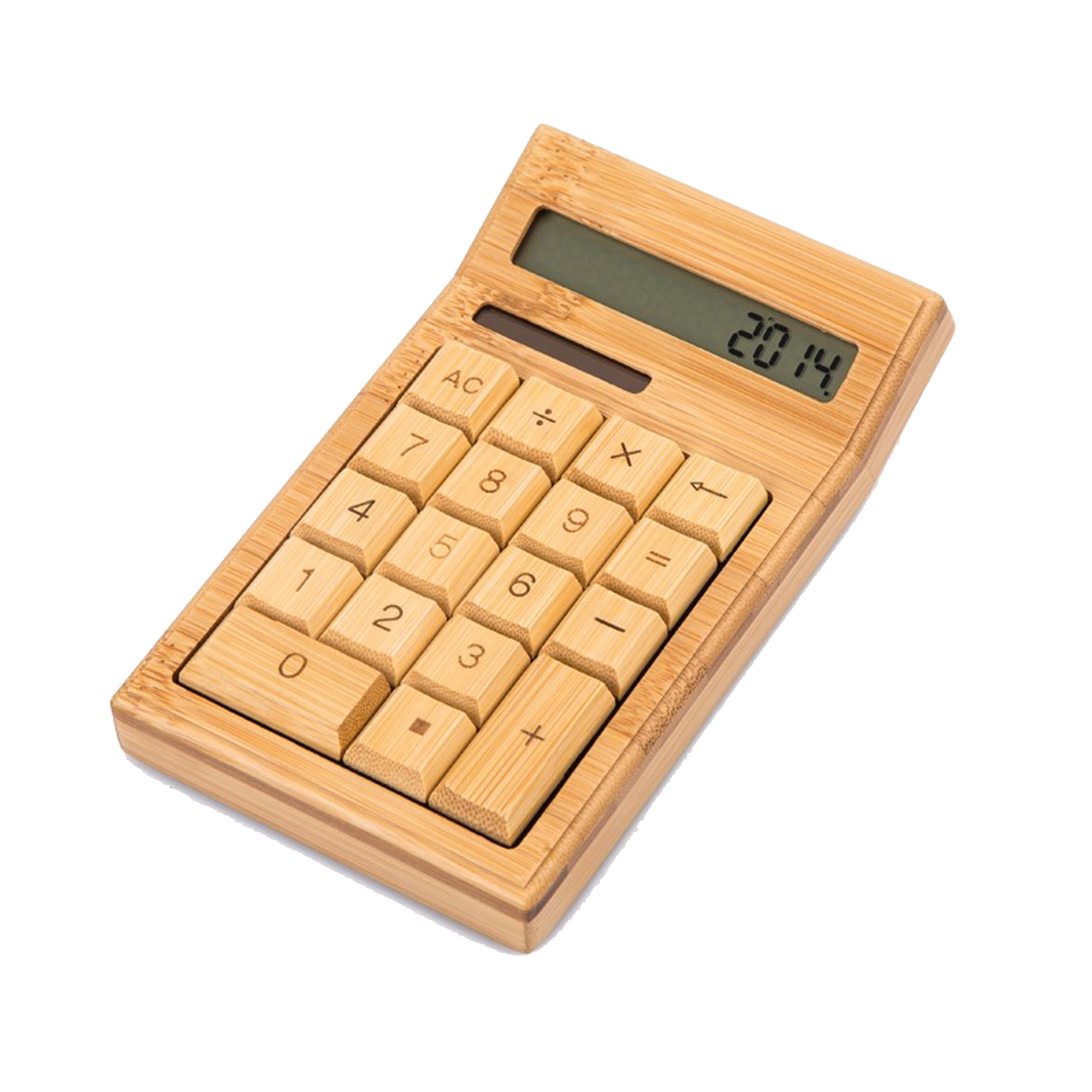 CALCULADORA IMPORTCLICK BAM.01 MESA ESCRITORIO BAMBÚ 12 DÍGITOS SOLAR ECOLÓGICO - 1