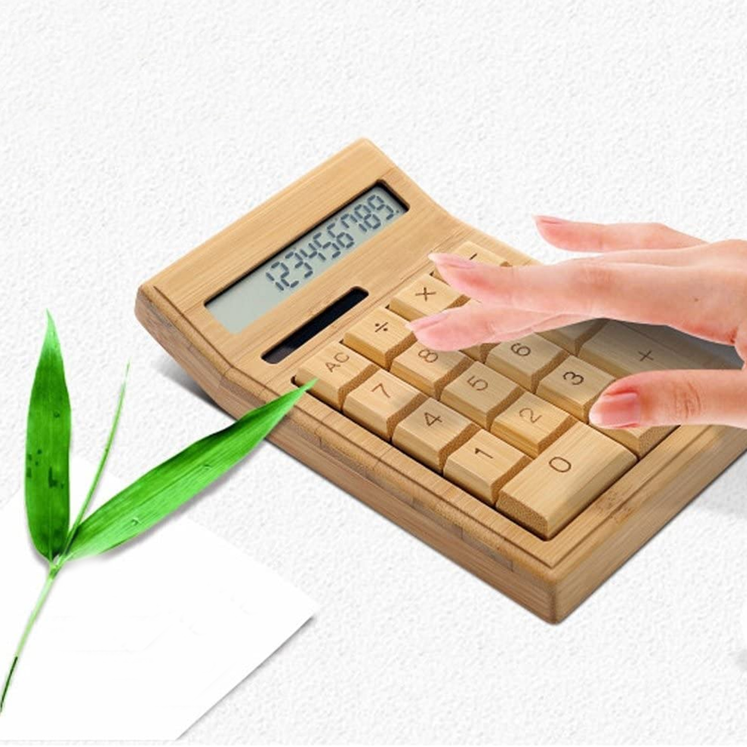 CALCULADORA IMPORTCLICK BAM.01 MESA ESCRITORIO BAMBÚ 12 DÍGITOS SOLAR ECOLÓGICO - 6